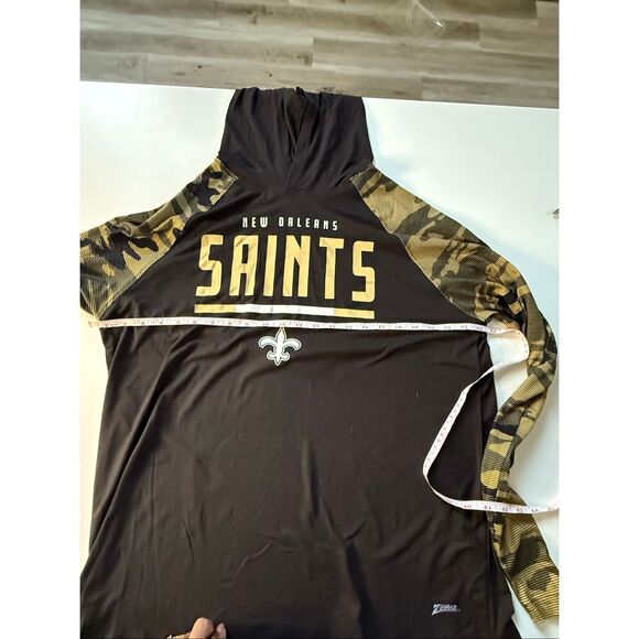 NWT Zubaz NFL Men's New Orleans Saints Elevated Lightweight Hoodie with Camo Ac - Picture 6 of 6
